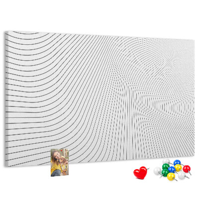 Tablica korkowa Fale linii w minimalistycznym stylu