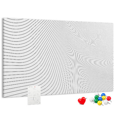 Tablica korkowa Fale linii w minimalistycznym stylu