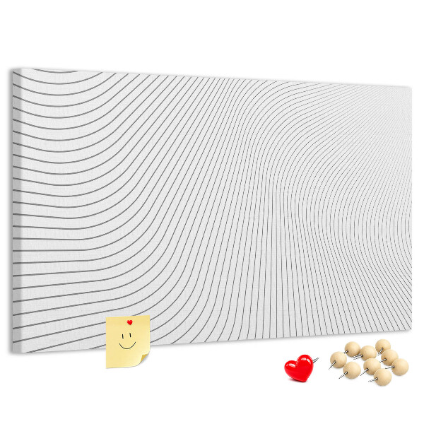 Tablica korkowa Fale linii w minimalistycznym stylu