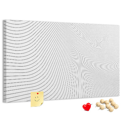 Tablica korkowa Fale linii w minimalistycznym stylu