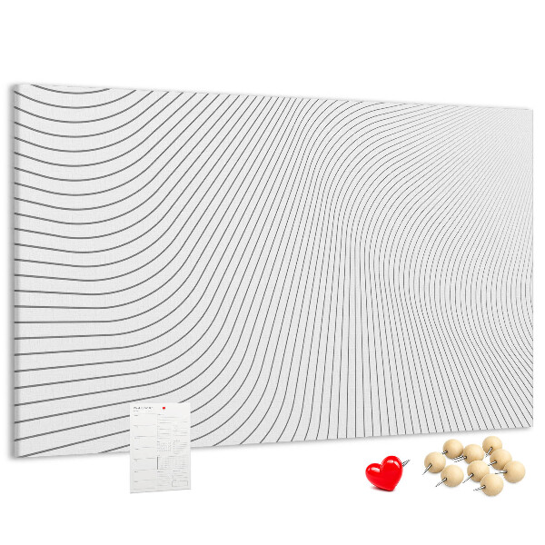 Tablica korkowa Fale linii w minimalistycznym stylu