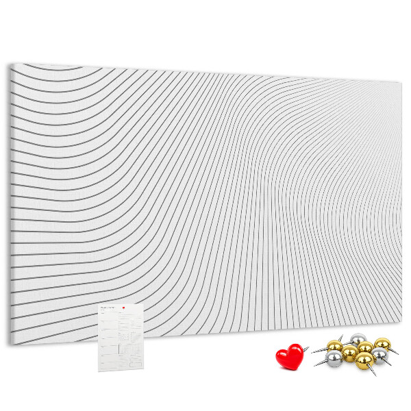 Tablica korkowa Fale linii w minimalistycznym stylu