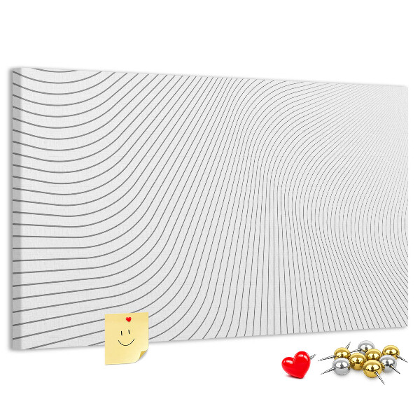 Tablica korkowa Fale linii w minimalistycznym stylu