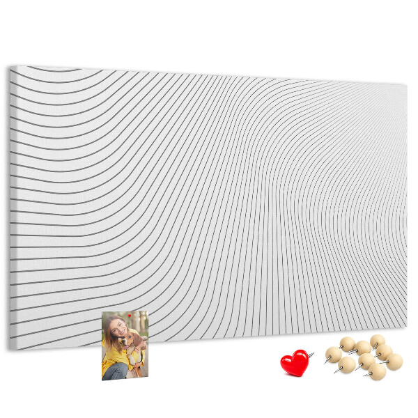 Tablica korkowa Fale linii w minimalistycznym stylu