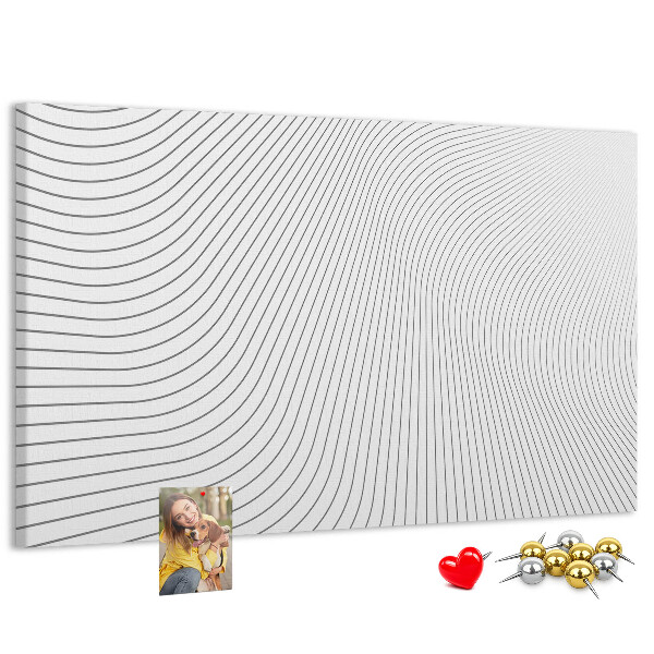 Tablica korkowa Fale linii w minimalistycznym stylu