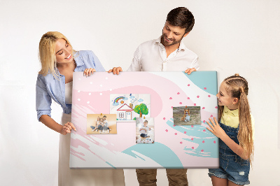 Tablica korkowa z nadrukiem Abstrakcyjne plamy w pastelowych kolorach