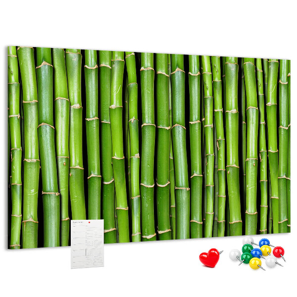 Tablica korkowa ozdobna Zielone łodygi bambusa w naturalnym układzie