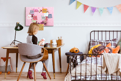 Tablica korkowa ozdobna Kwiatowy wzór w kształcie serca