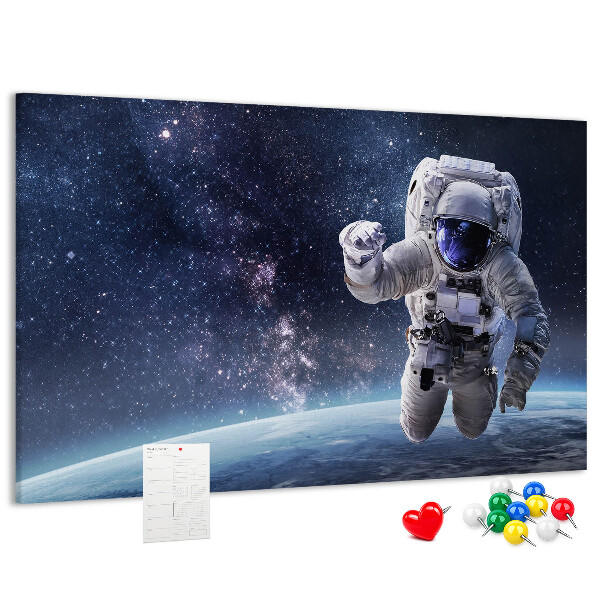 Tablica korkowa Astronauta w kosmicznej przestrzeni gwiazdowej