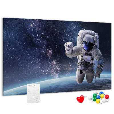 Tablica korkowa Astronauta w kosmicznej przestrzeni gwiazdowej