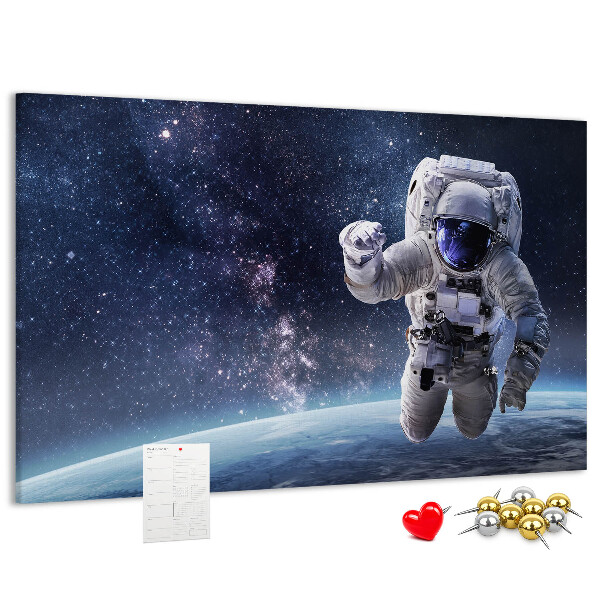 Tablica korkowa Astronauta w kosmicznej przestrzeni gwiazdowej