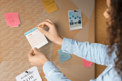 Tablica korkowa ozdobna Geometryczne odcienie pomarańczu w trójkątach