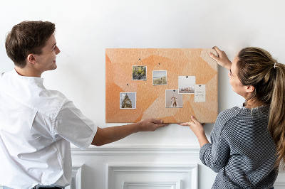 Tablica korkowa ozdobna Geometryczne odcienie pomarańczu w trójkątach