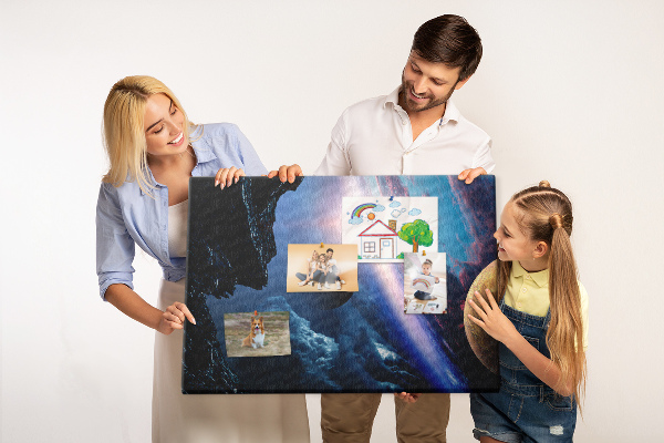 Tablica korkowa Kosmiczny krajobraz z planetami i chmurami