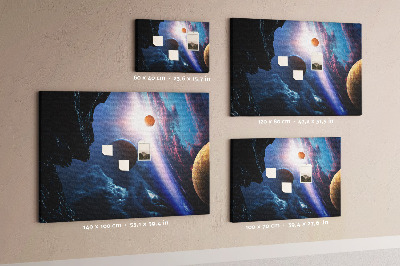 Tablica korkowa Kosmiczny krajobraz z planetami i chmurami