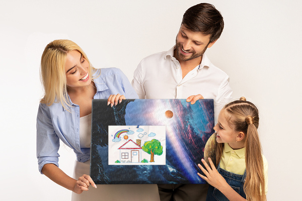 Tablica korkowa Kosmiczny krajobraz z planetami i chmurami
