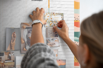 Tablica korkowa z nadrukiem Kolorowy planner z tygodniowym układem dni