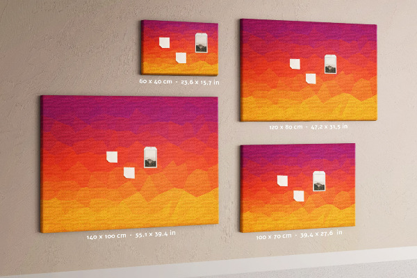 Tablica korkowa ozdobna Gradient kolorów w odcieniach pomarańczy.