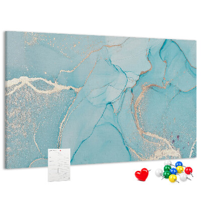 Tablica korkowa ozdobna Niebieskie marmurowe wzory z delikatnymi żyłkami