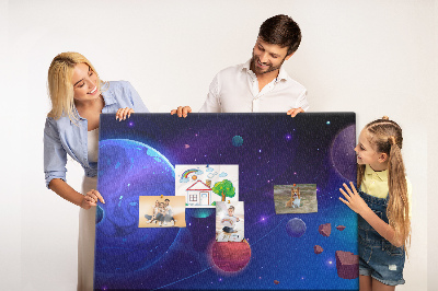 Tablica korkowa ozdobna Kosmiczny krajobraz z planetami i asteroidy