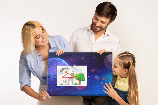 Tablica korkowa ozdobna Kosmiczny krajobraz z planetami i asteroidy