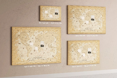 Tablica korkowa Starożytna mapa świata z detalami geograficznymi