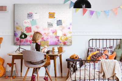 Tablica korkowa z nadrukiem Kwiatowy wzór w pastelowych odcieniach