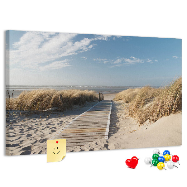 Tablica korkowa ozdobna Spacer po plaży w letnim słońcu