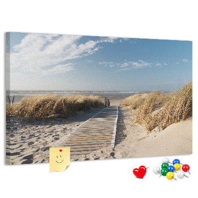 Tablica korkowa ozdobna Spacer po plaży w letnim słońcu