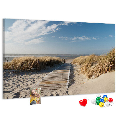 Tablica korkowa ozdobna Spacer po plaży w letnim słońcu