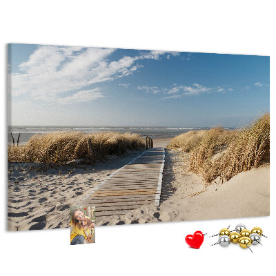 Tablica korkowa ozdobna Spacer po plaży w letnim słońcu