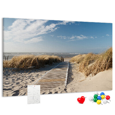 Tablica korkowa ozdobna Spacer po plaży w letnim słońcu