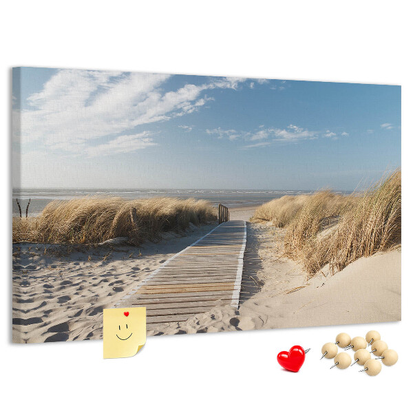 Tablica korkowa ozdobna Spacer po plaży w letnim słońcu