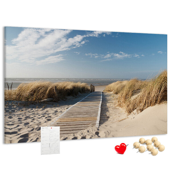 Tablica korkowa ozdobna Spacer po plaży w letnim słońcu