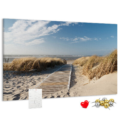 Tablica korkowa ozdobna Spacer po plaży w letnim słońcu