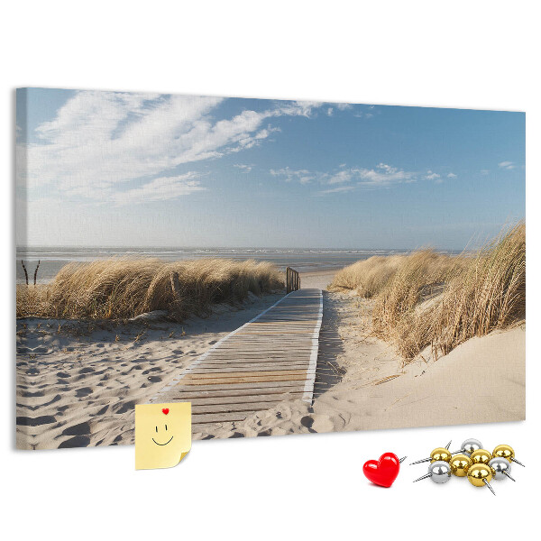 Tablica korkowa ozdobna Spacer po plaży w letnim słońcu