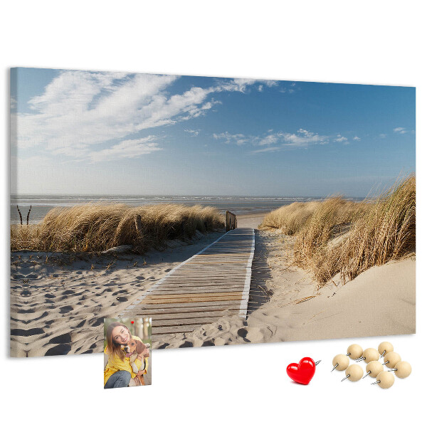 Tablica korkowa ozdobna Spacer po plaży w letnim słońcu