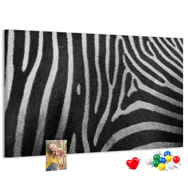 Tablica korkowa ozdobna Czarno-białe pasy zebry na tle.