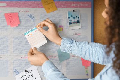 Tablica korkowa z nadrukiem Kolorowy roczny planner z motywem owoców
