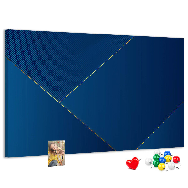 Tablica korkowa Eleganckie geometryczne wzory w odcieniach niebieskiego