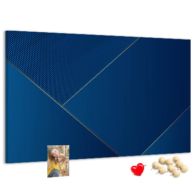 Tablica korkowa Eleganckie geometryczne wzory w odcieniach niebieskiego