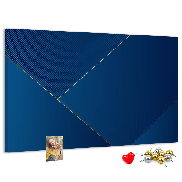 Tablica korkowa Eleganckie geometryczne wzory w odcieniach niebieskiego