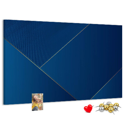 Tablica korkowa Eleganckie geometryczne wzory w odcieniach niebieskiego