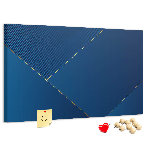 Tablica korkowa Eleganckie geometryczne wzory w odcieniach niebieskiego