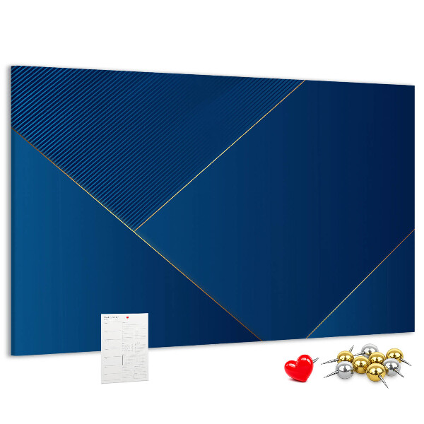 Tablica korkowa Eleganckie geometryczne wzory w odcieniach niebieskiego