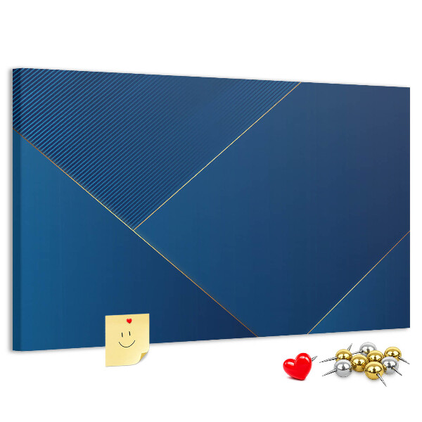 Tablica korkowa Eleganckie geometryczne wzory w odcieniach niebieskiego