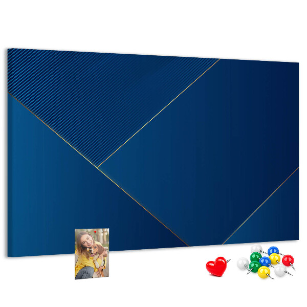 Tablica korkowa Eleganckie geometryczne wzory w odcieniach niebieskiego