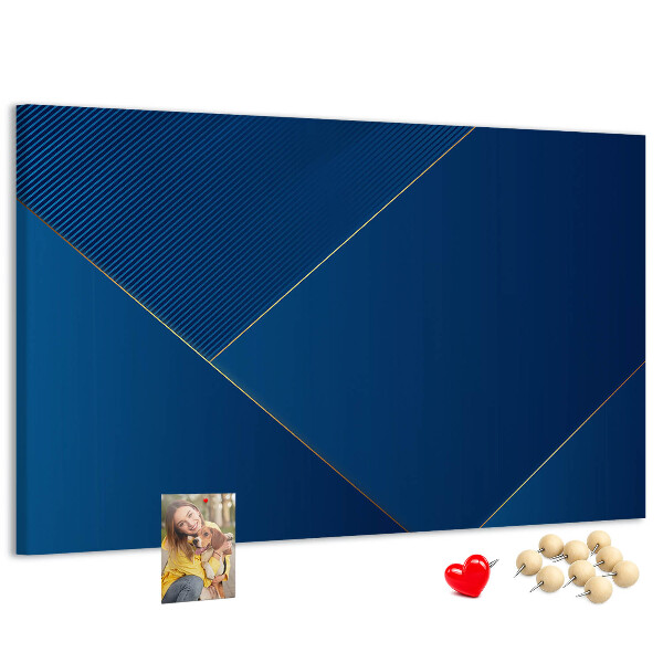 Tablica korkowa Eleganckie geometryczne wzory w odcieniach niebieskiego