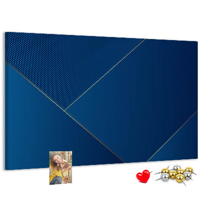 Tablica korkowa Eleganckie geometryczne wzory w odcieniach niebieskiego