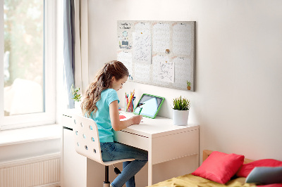 Tablica korkowa z nadrukiem Planer tygodniowy z minimalistycznym designem